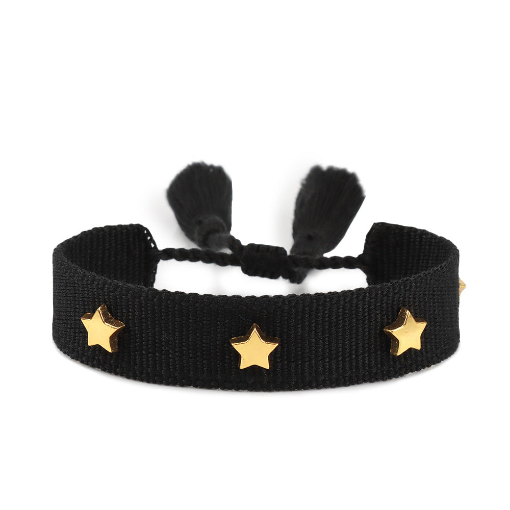 Woven Alloy Five-pointed Star Moon Concert Bracelets