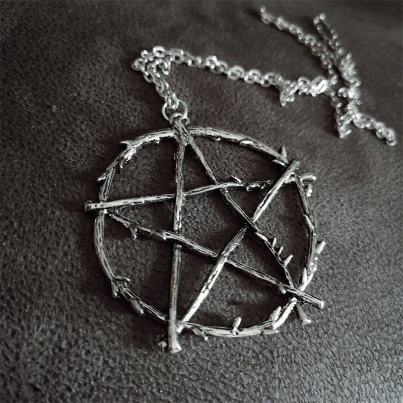 Geometric Evil Power Mark Logo Pentagram Necklaces