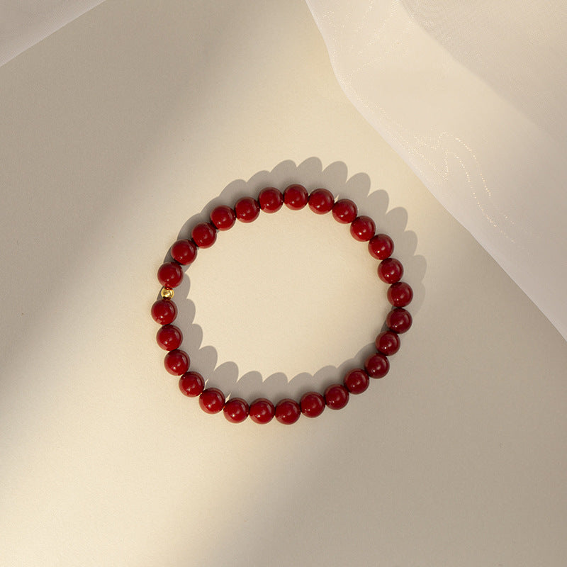 Card Imitation Cinnabar Lucky Beads Female Bracelets