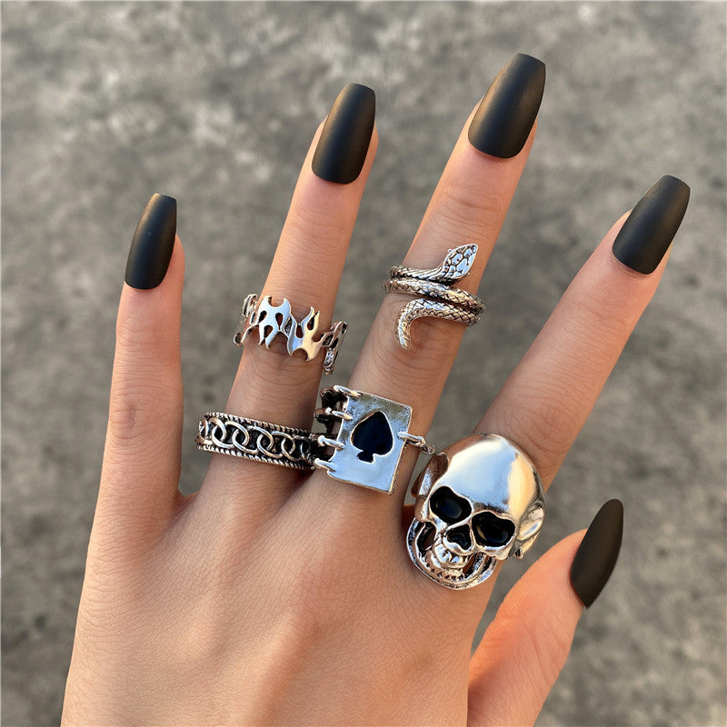 Exaggerated Personalized Skull Starfish Knuckle Owl Rings