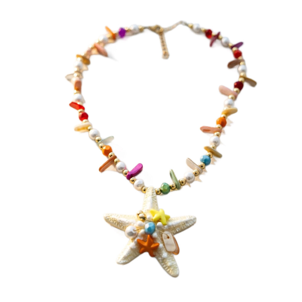 Women's Vacation Style Colorful Starfish Beaded Fashion Personalized Necklace