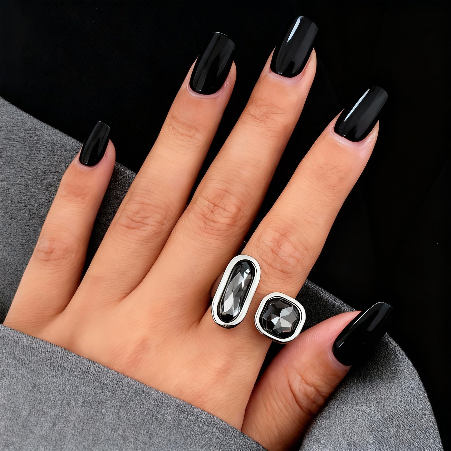 Women's Combined Fashion Liquid Lava Flower Irregular Rings