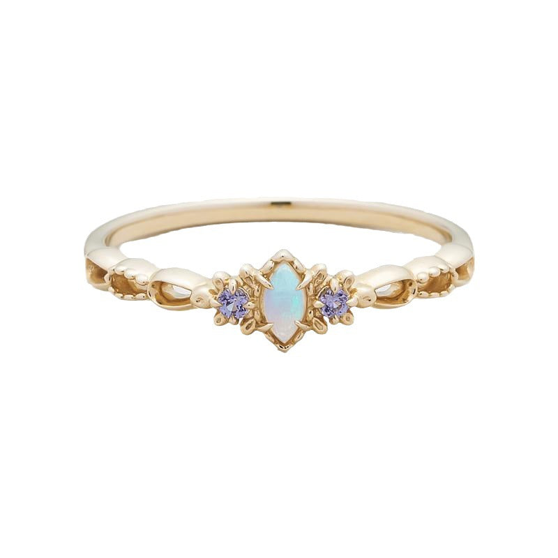 Women's Retro Gold Plated All Match Luxury Niche Geometric Rings