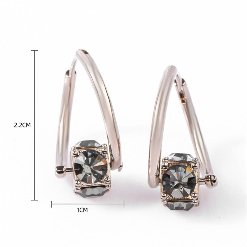 Rotating Carat Diamond Exquisite Versatile High-grade Temperamental Earrings