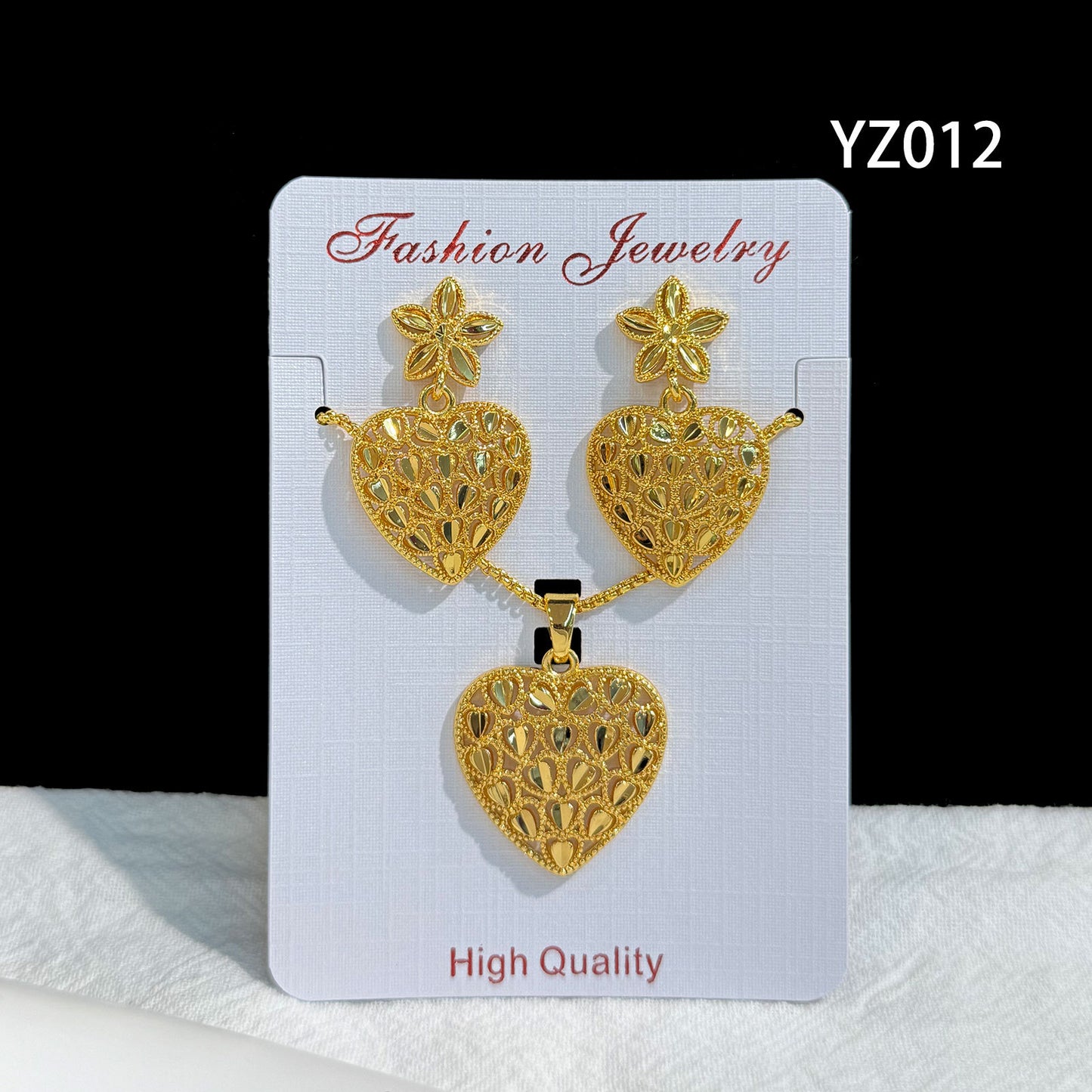 Love Heart Flowers Ear Medium Suit Pendants