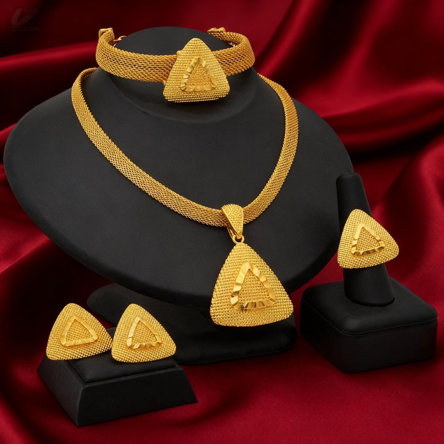 Glamorous Graceful Indian Gold-plated African Bride Jewelry Set