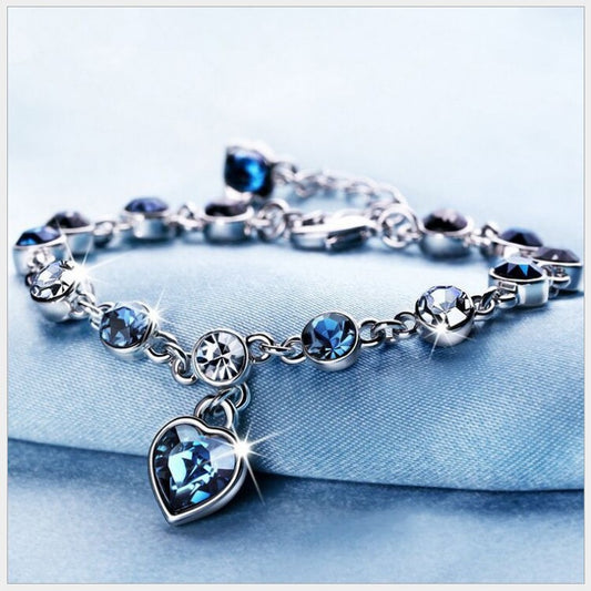 Heart Of The Ocean Austrian Crystal Heart-shaped Bracelet