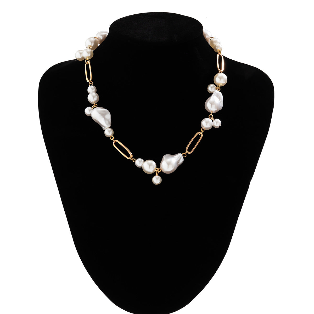 Baroque Shaped Imitation Pearl Vintage Short Necklaces