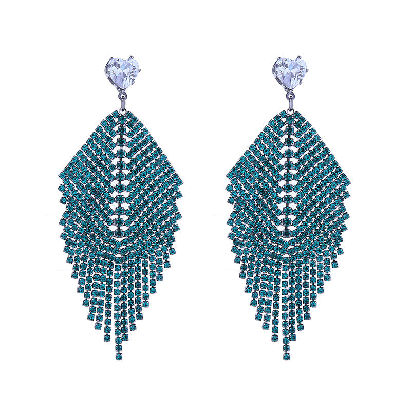 Women's Leaf-shaped Tassel For Fashionable Temperamental Niche Earrings