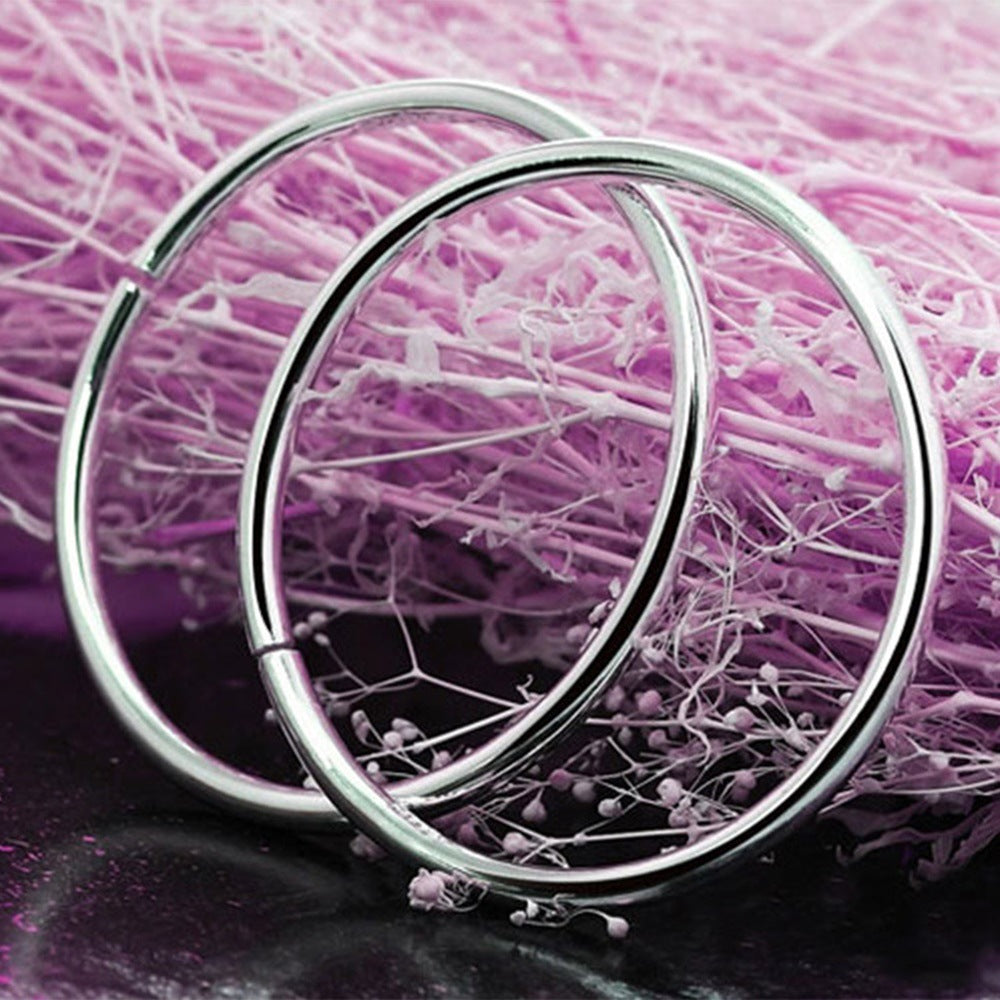Women's & Men's Female Glossy Fashion Sier-plated Solid For Bracelet