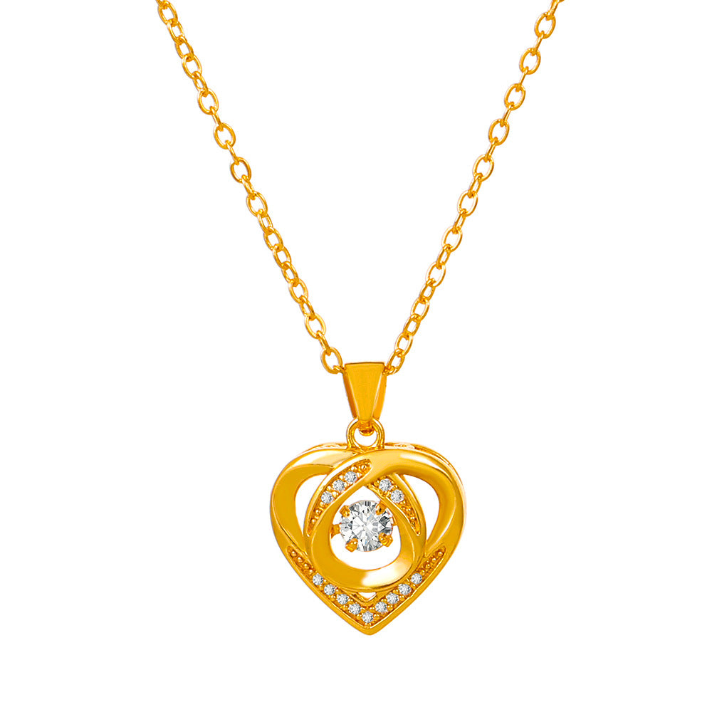 Women's Luxury Fashion Diamond Studded Hollow Heart-shaped Collarbone Valentine's Necklaces