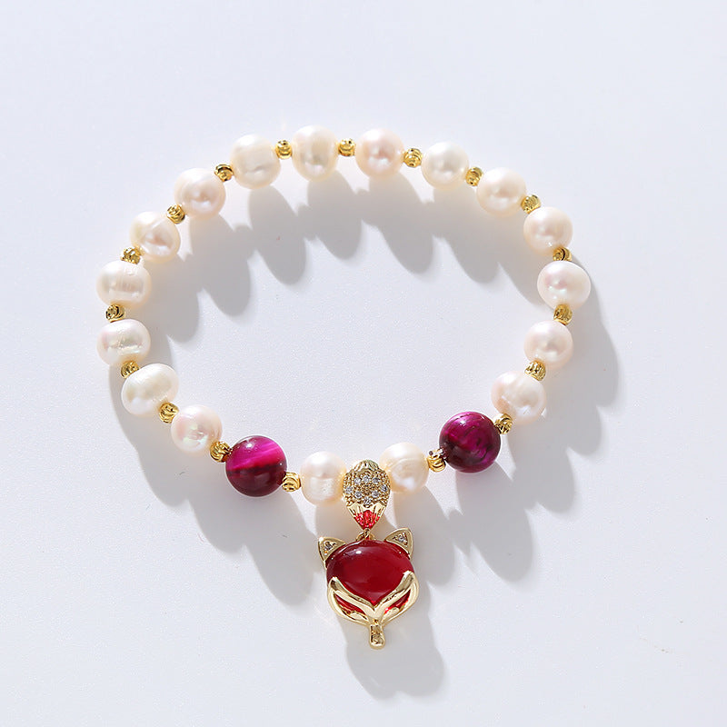 Simple Natural Shaped Pearl Agate Stone Bracelets