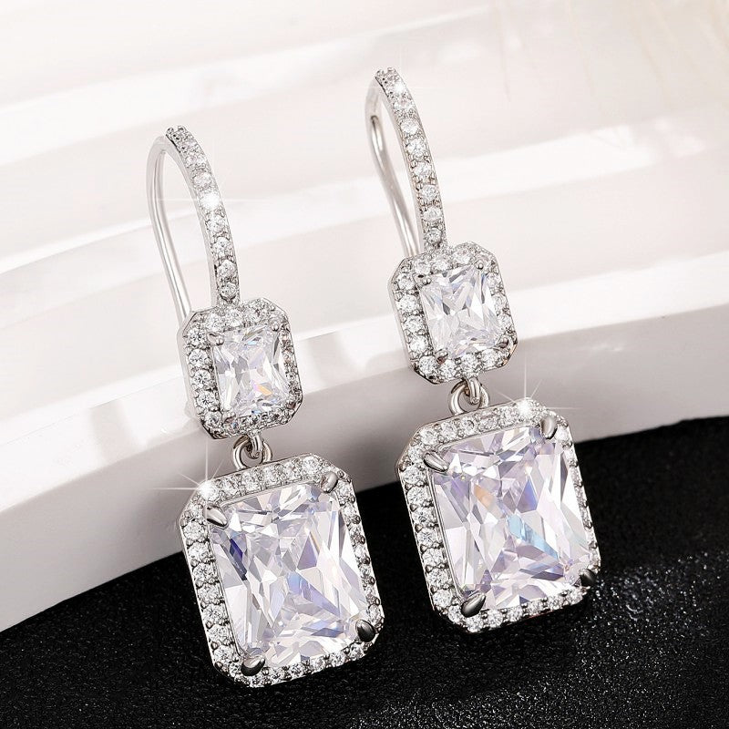 Sugar Cube Eardrops Senior Sense Frosty Style French Temperament Earrings