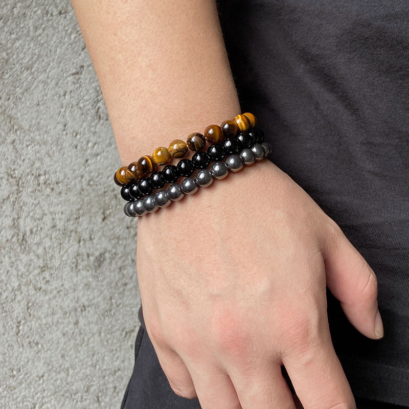 Bracelets de perles en pierre naturelle pour femmes, hommes et ornements à la mode