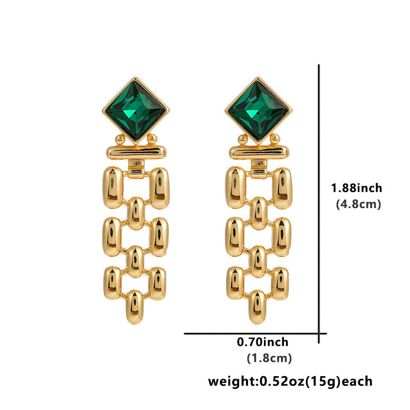 Cold Style Long Diamond Shaped Personalized Earrings