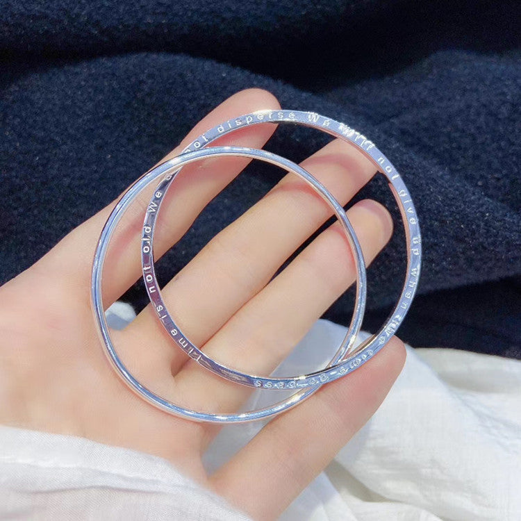 Women's Double Clover High-grade Light Luxury Exquisite Design Closed Solid Bracelet