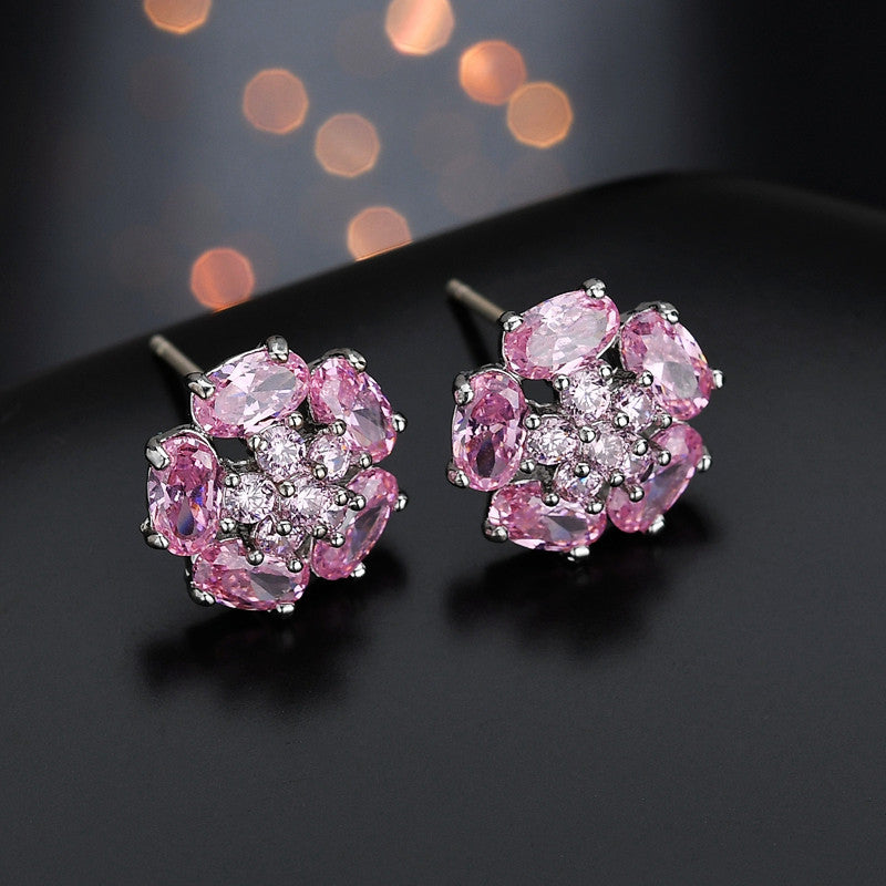 Flower Pure Sier Ear Pin Grade Earrings