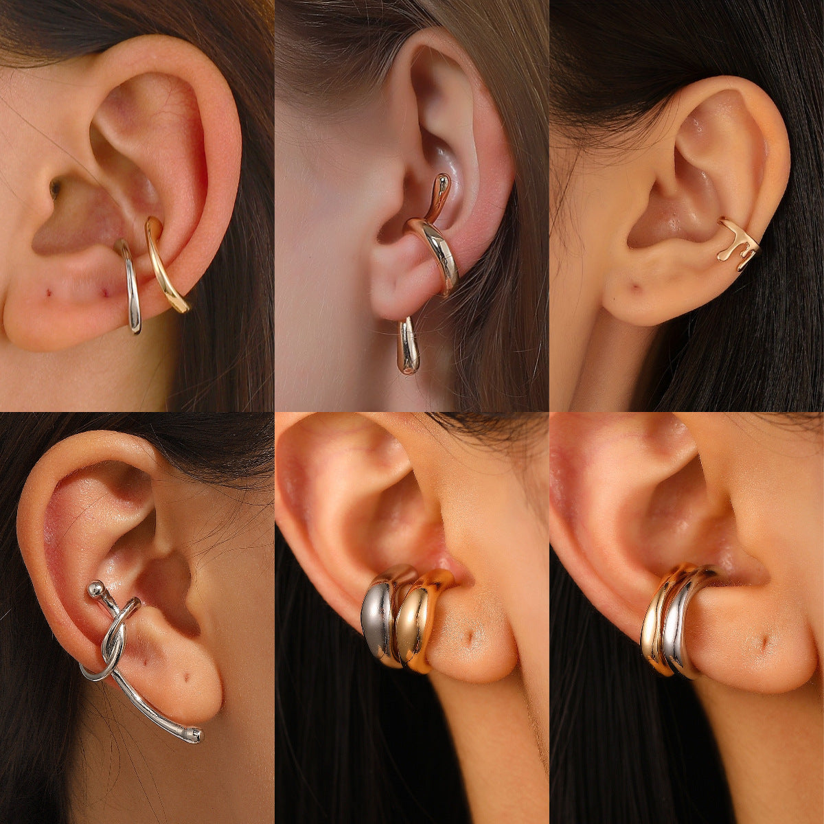 Irregular Lava Wind Shaped Open Alloy Ear Clip