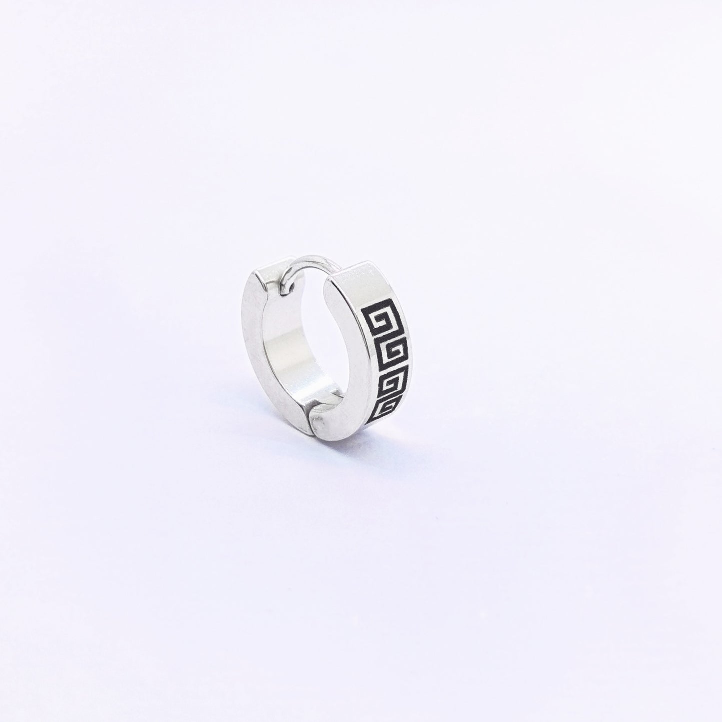 Men's Steel Clip Trendy Titanium Glossy Pattern Ear Buckle