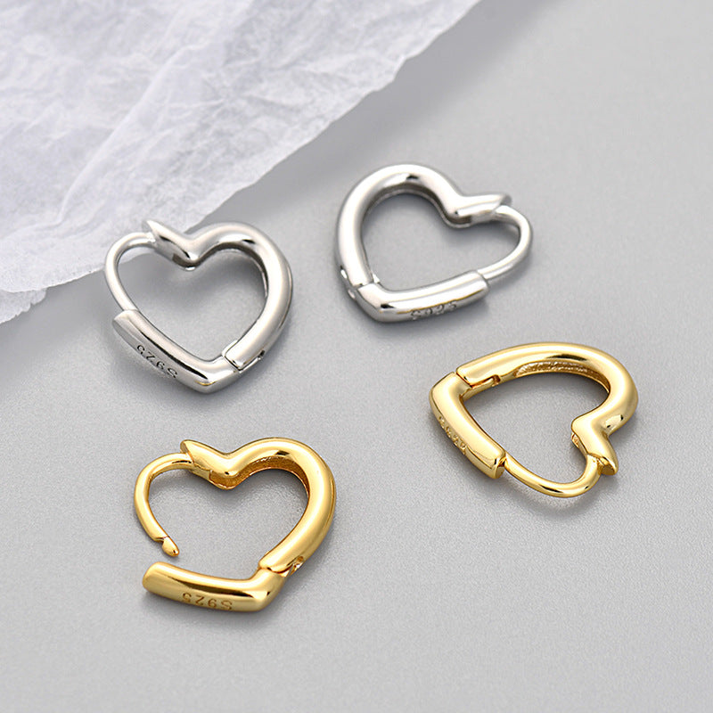Women's Heart Clip Glossy Simple Daily Personalized Cold Rings