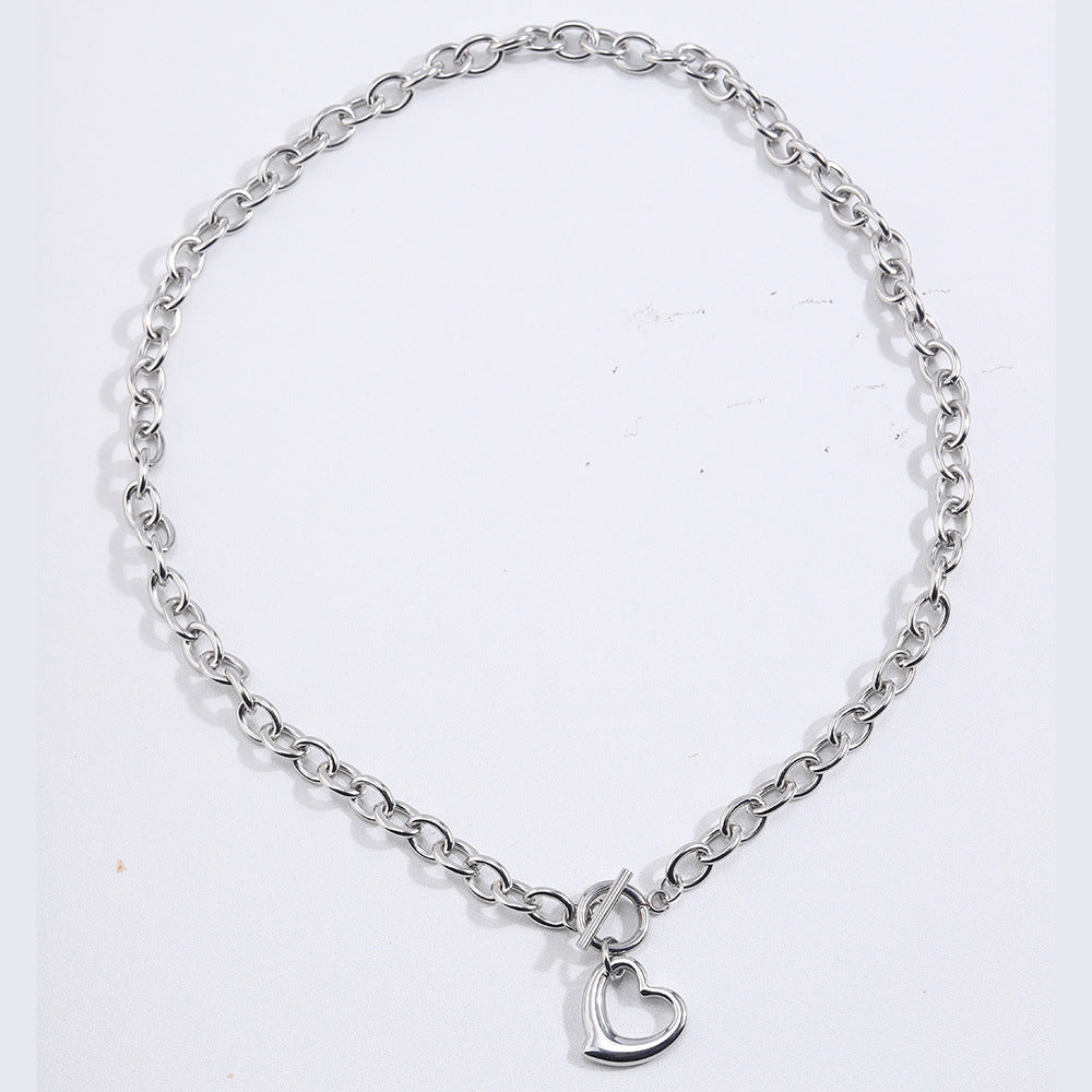 Women's Titanium Steel No Fading Simple Fashion Stainless Love Jewelry Set