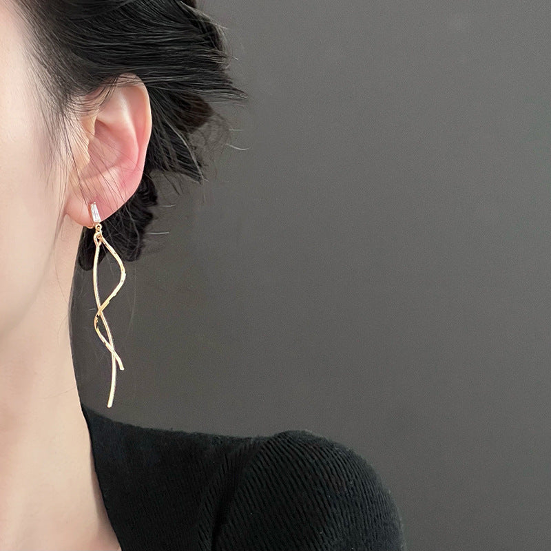 Women's Elegant Long Tassel Mosquito Coil Show Face Small Earrings