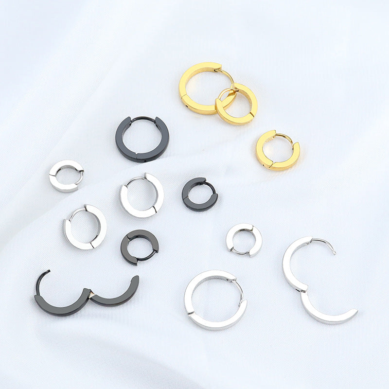 Fashion Stainless Titanium Steel Classic Arc Surface Ear Buckle