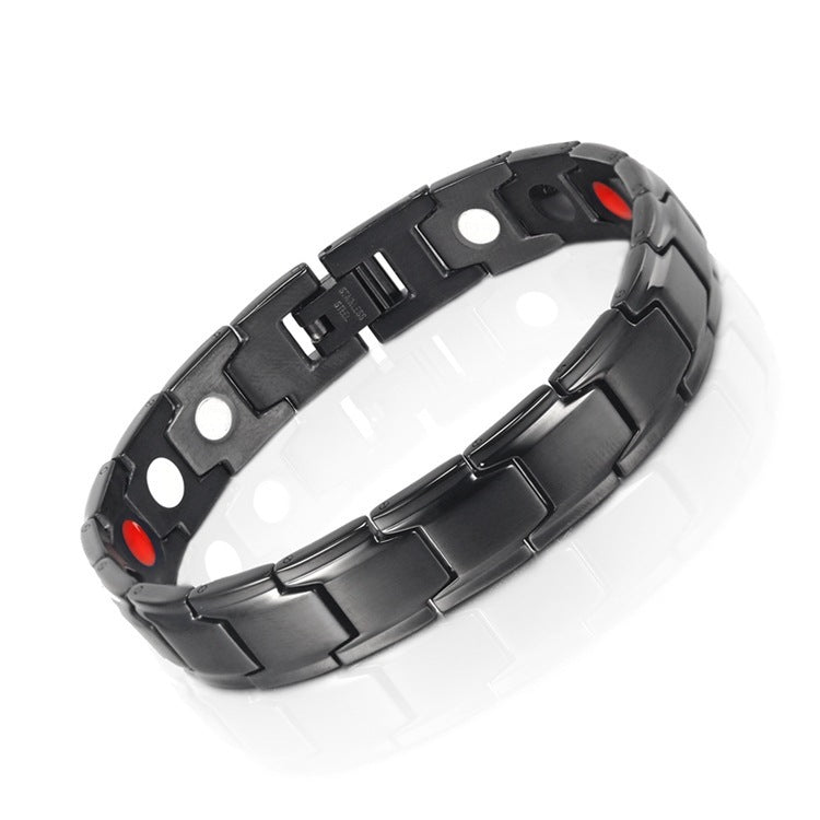 Men's Stainless Steel Magnetic Therapy Energy Ornament Bracelets