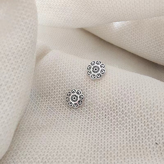 Bagues rétro simples à fleurs glacées pour femmes, aiguille en argent