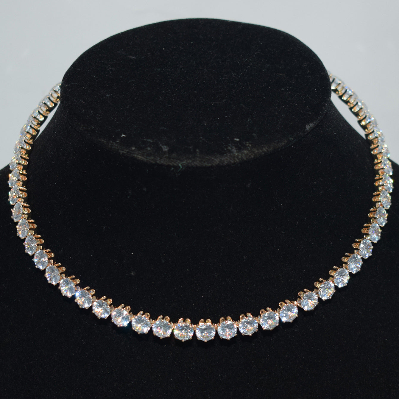 Women's Luxury Zircon Collar Ear Three-piece Horse Eye Fashion Jewelry Set