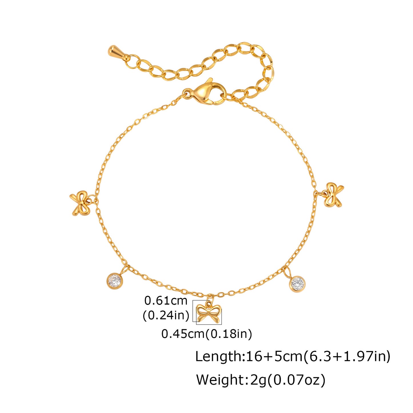 Women's Stainless Steel Zircon Flower Butterfly Full Bracelets