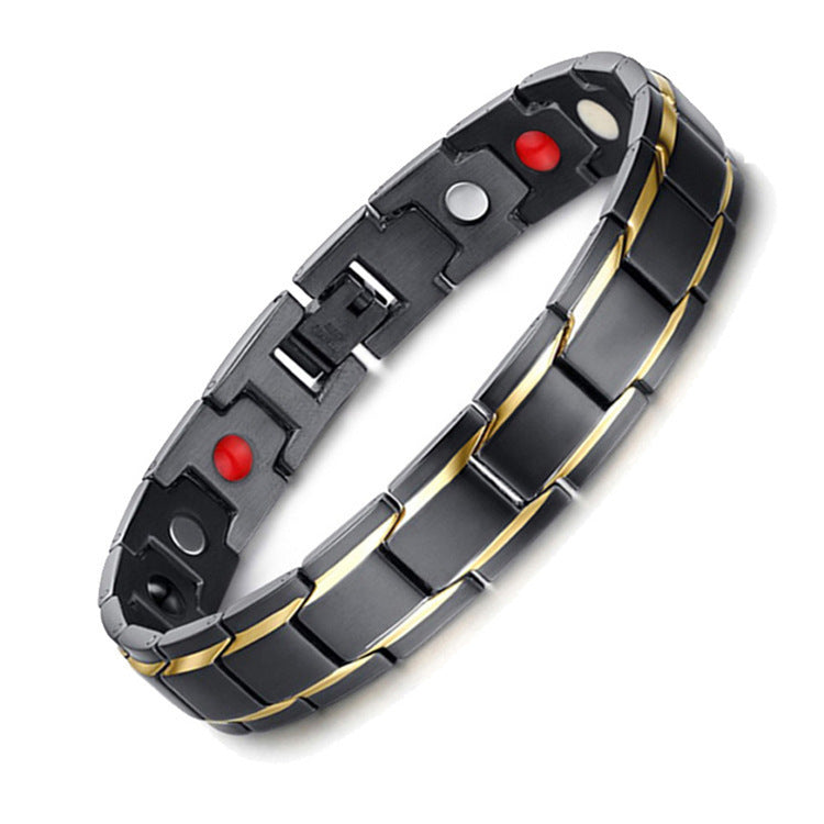 Men's Stainless Steel Magnetic Therapy Energy Ornament Bracelets