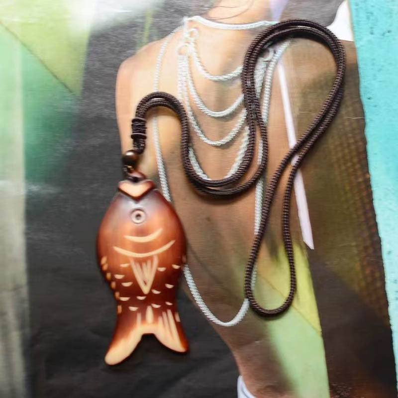 Women's Ethnic Style Vintage Peace Buckle Sweater Chain Live Popular Necklace
