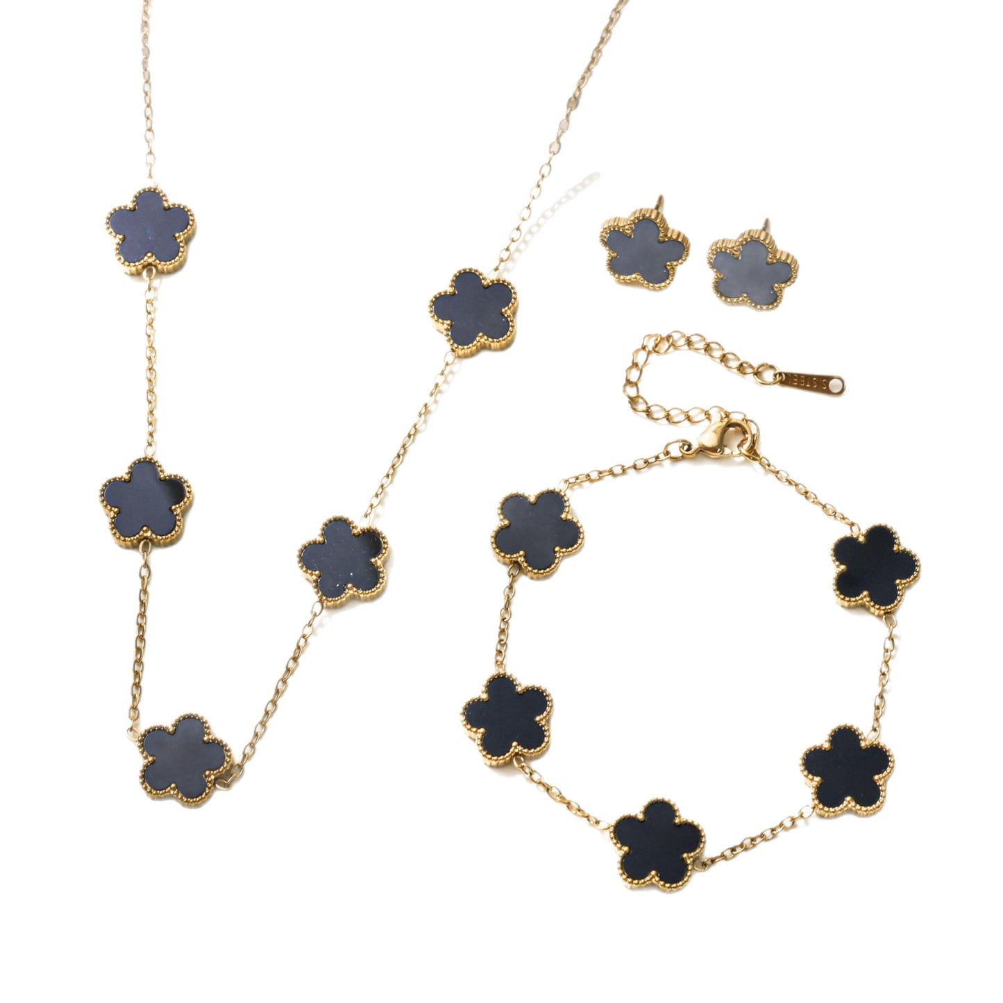 Parthenocissus Grass Stainless Steel Fashion Commuter Jewelry Set