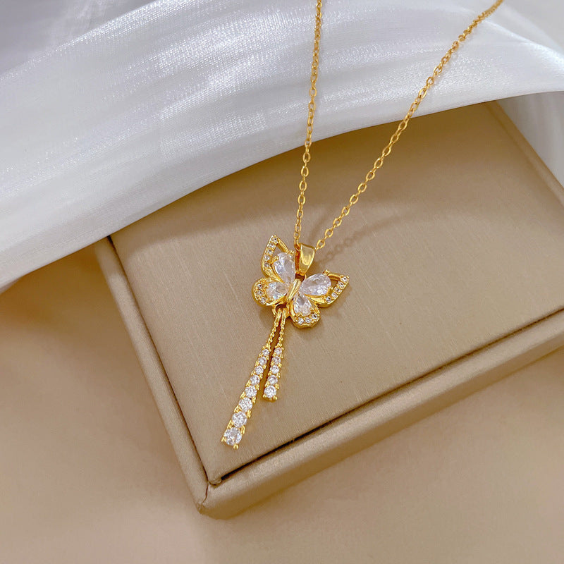 Women's Light Luxury Temperament Gorgeous Full Diamond Clavicle Chain Titanium Necklace