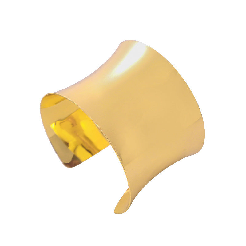Fashion Metal Glossy Surface Geometric Arc Bracelet