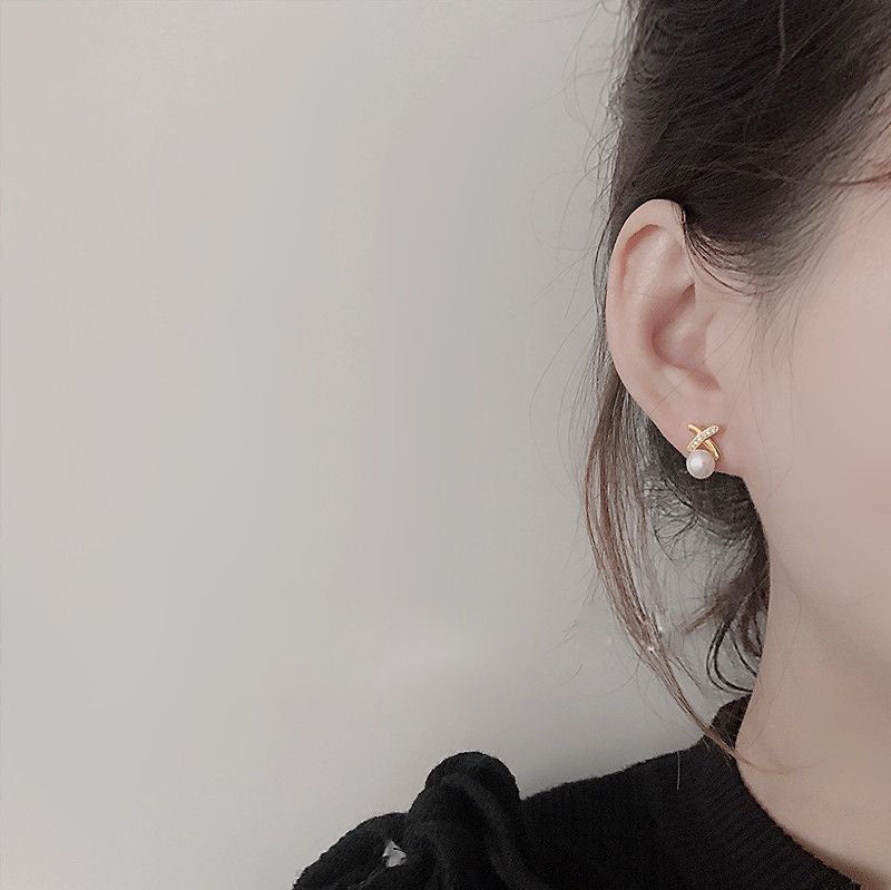 Boucles d'oreilles en perles de haute qualité pour femmes, Style coréen, aiguille en argent