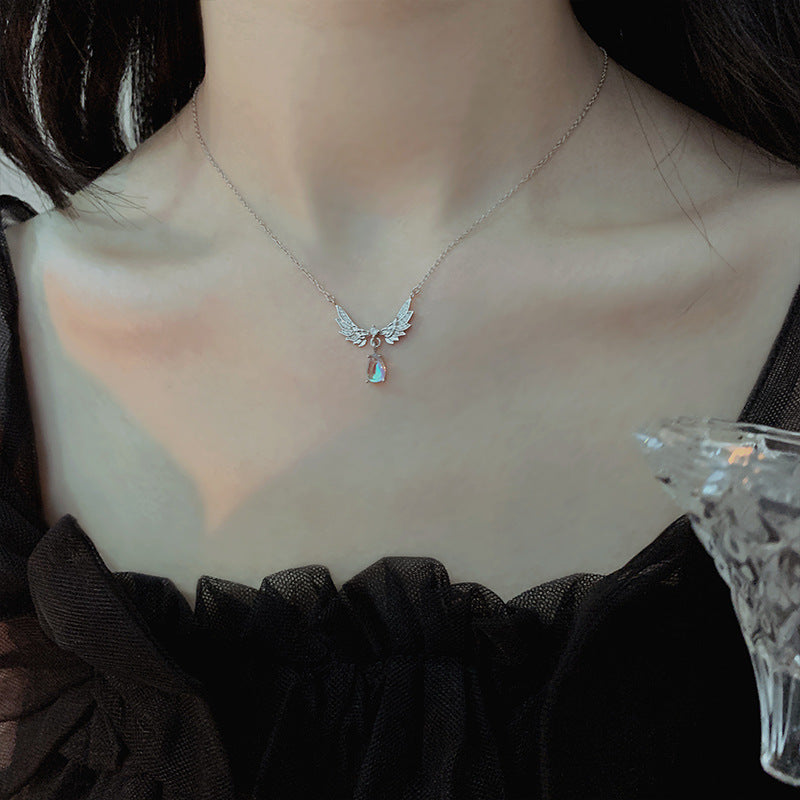 Wings Moonstone Female Niche Design Advanced Clavicle Necklace