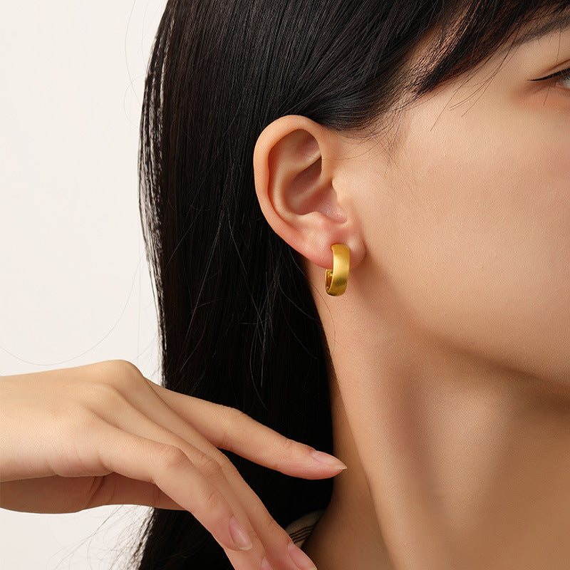 Women's Small Exquisite Circle Elegant High-grade Sier Needle Simple Rings