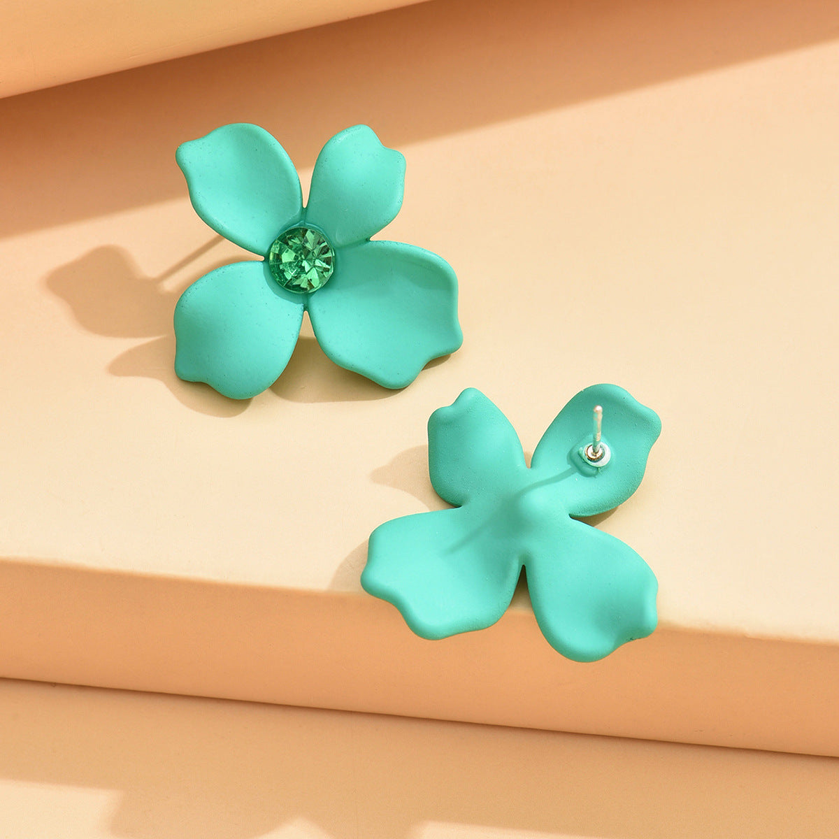 Women's Style Sweet Fresh Simple Paint Flower Personalized Fashionable Irregular Petal Earrings