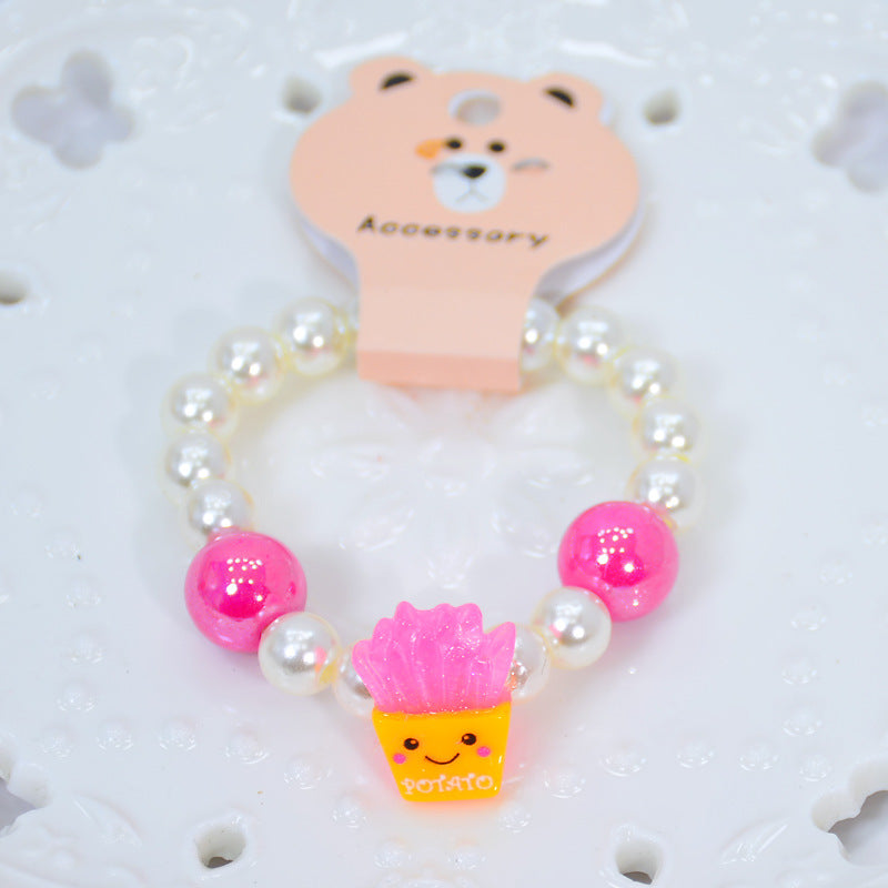 Petits accessoires de dessin animé pour enfants, bracelets de perles d'ornement princesse Elsa