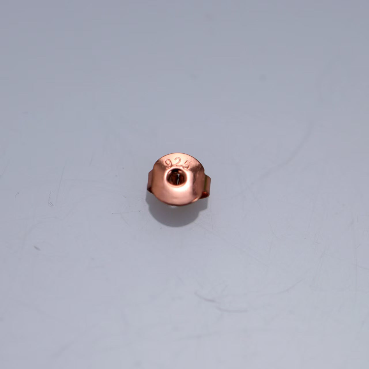 Butterfly Clasp Metal Electroplated Back Plug Embossed Round Hook Eye Rings