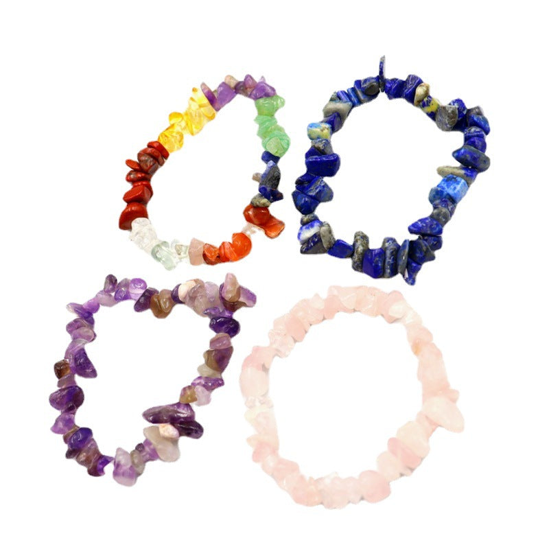 Bracelets de gravier en cristal naturel de yoga en pierre colorée pour femmes