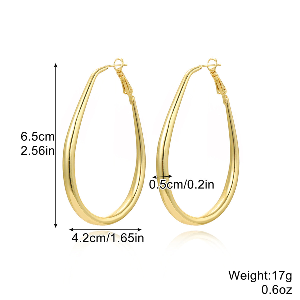 Metal Ear Gold Retro Circle Water Earrings