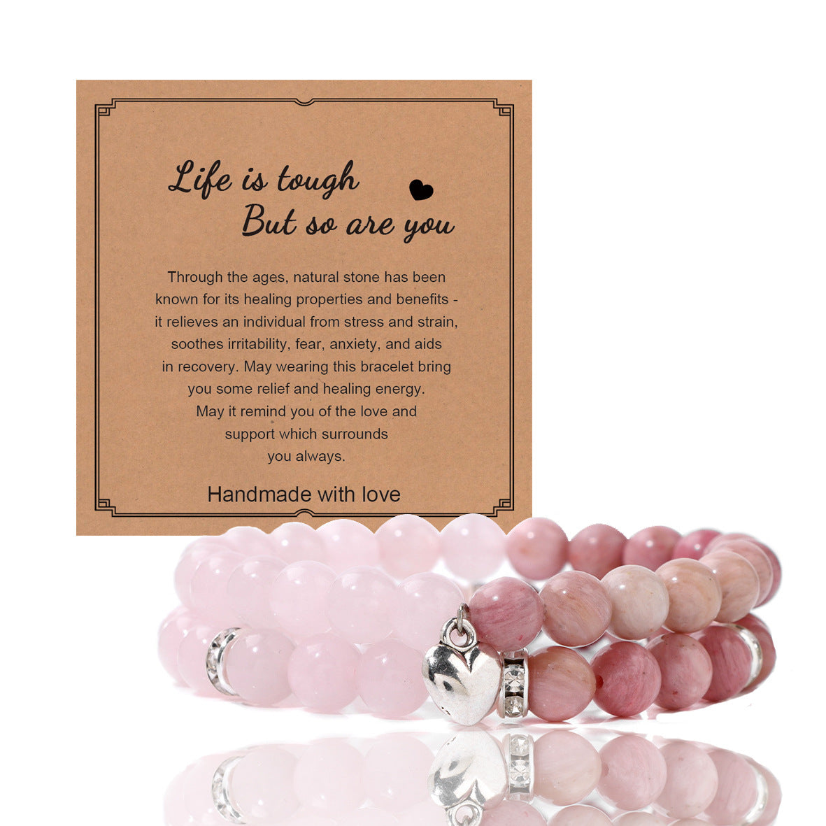 Pink Zebra Gift Turquoise Stone Crystal Bracelets