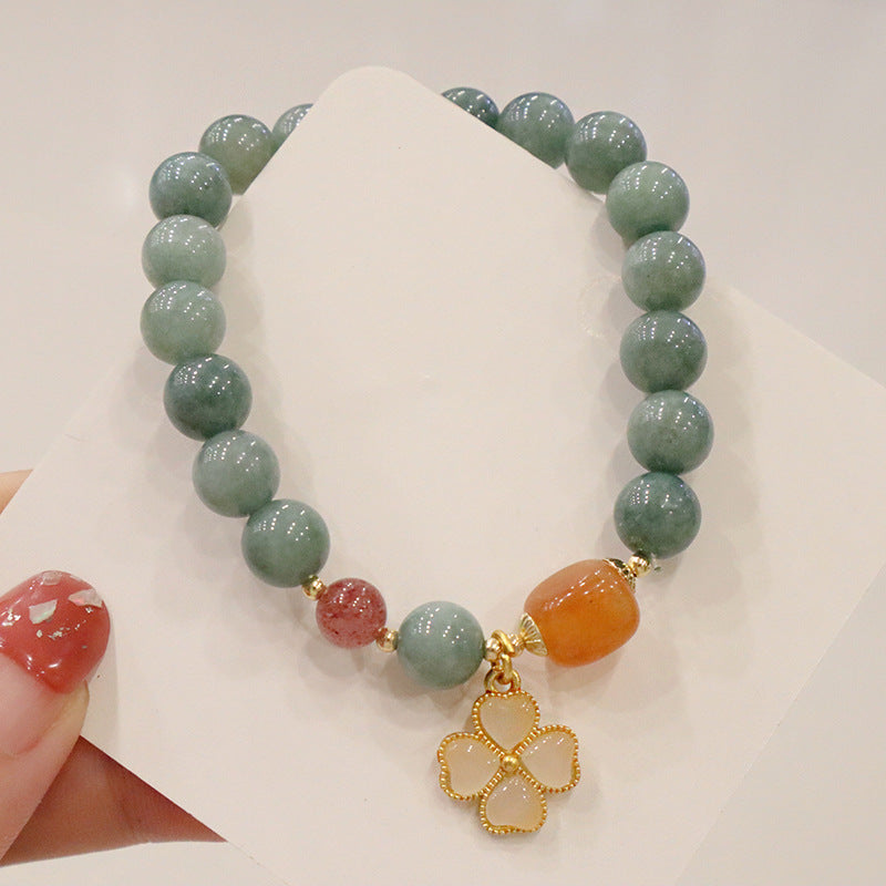 Women's Korean Fresh Jade Crystal Burma Aventurine Bracelets