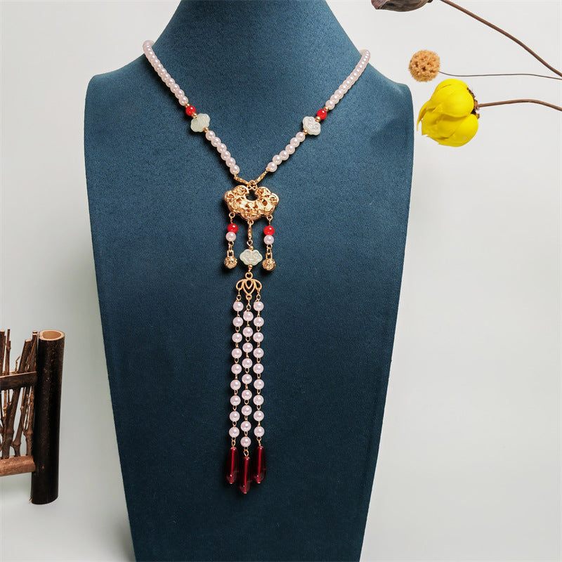 Antiquity Long Daily Versatile Skirt Accessories Peony Lock Necklaces