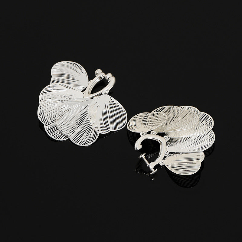 Sier Flexible Butterfly Wing Tassel Light Luxury Temperament Rings