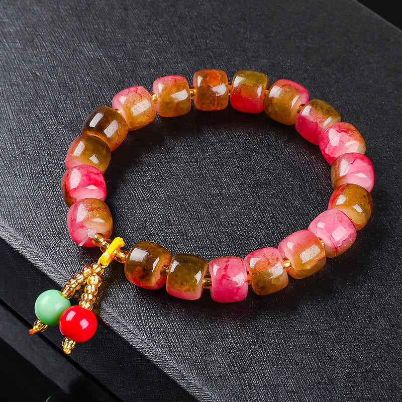 Flower Crack Barrel Beads Crystal Small Bracelets