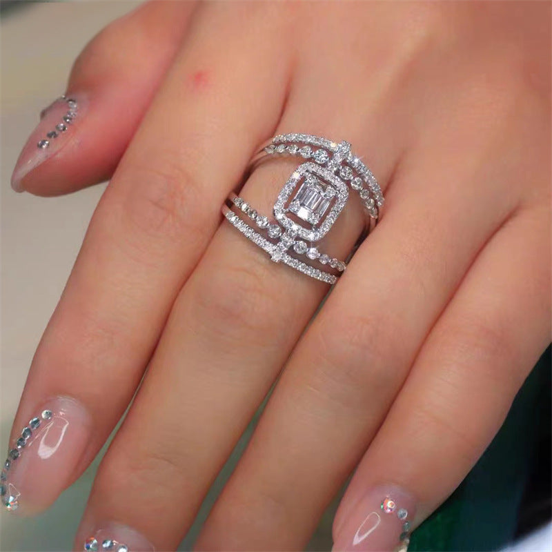 Exquisite French Royal Style Hollow Female Opening Ring